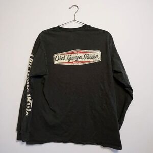 Old Guys Rule Black Long Sleeve T-Shirt With Logo Graphics Mens L 100% Cotton Ca